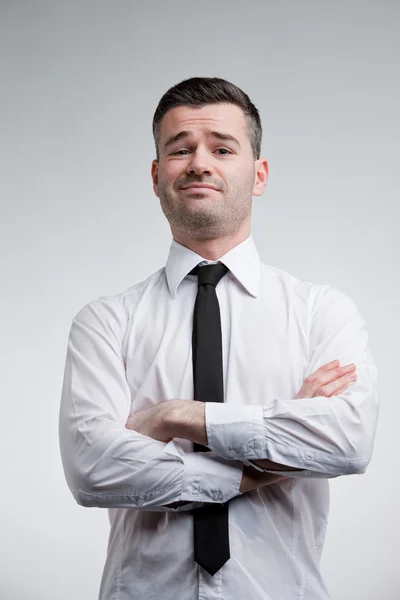 Haughty man showing off  he's best — Stock Photo, Image