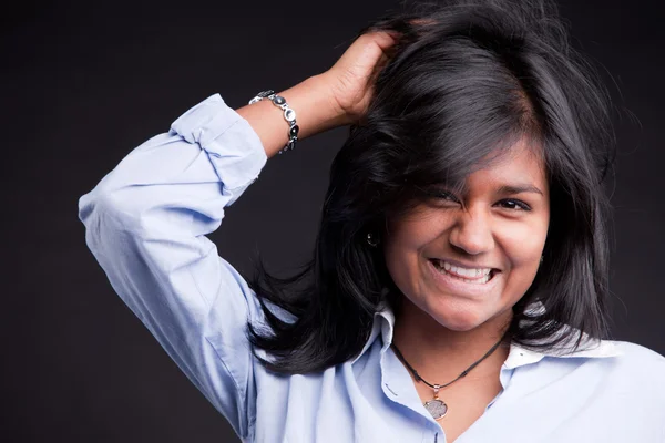 Portrait of a nice indian girl smiling — Stock Photo, Image