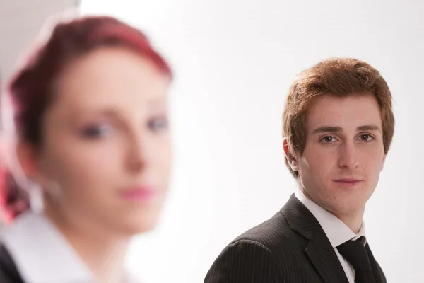 Man VS woman annoyances on workplace — Stock Photo, Image