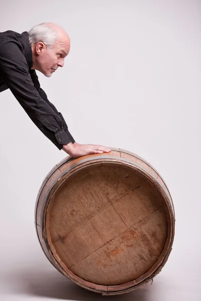 Man with a very big barrel — Stock Photo, Image