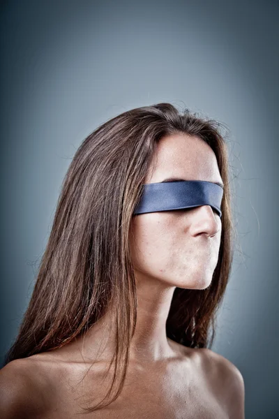 Freedom of speech censorship on a woman — Stock Photo, Image