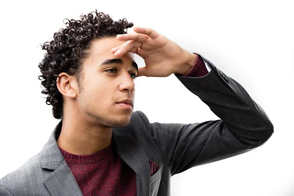 Young man looking far away — Stock Photo, Image