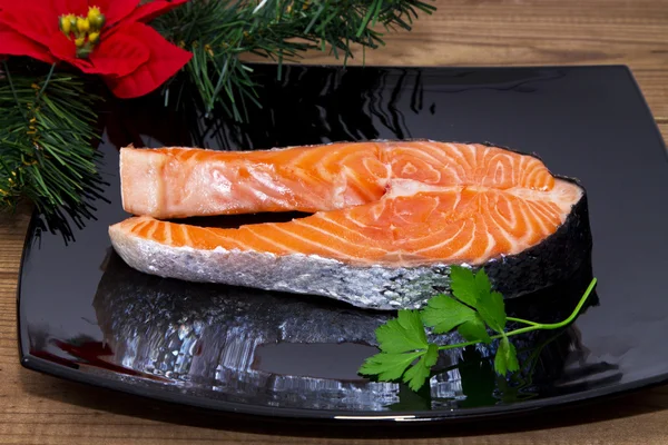 Tasty  and delicius  christmas salmon — Stock Photo, Image