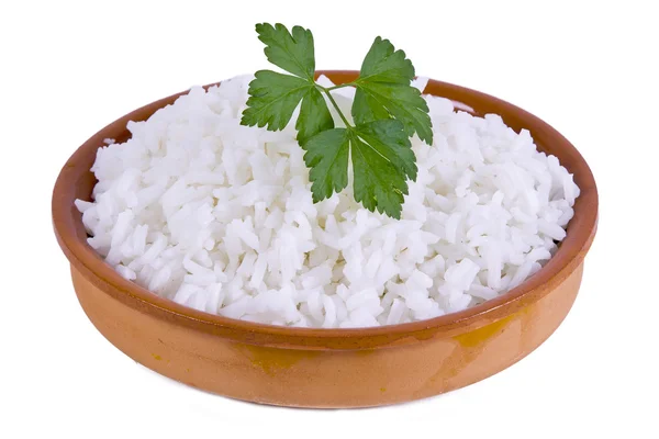 Ciotola di riso gustoso isolato — Foto Stock
