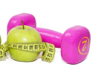 Apple, halter ve şerit metre