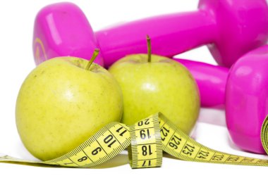 Apple, halter ve şerit metre
