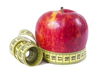 elma ve şerit metre