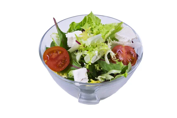 Salad with tomatoes and chesse — Stock Photo, Image