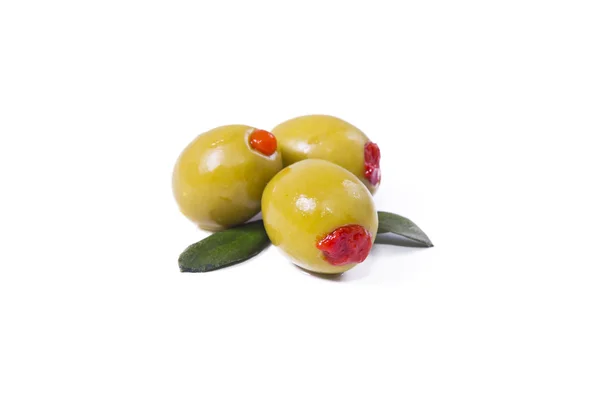 Röd paprika fyllda oliver — Stockfoto