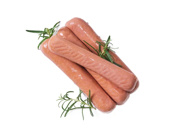 Tasty sausages isolated on white — Stock Photo, Image