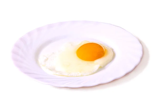 Fried egg isolated on white — Stock Photo, Image