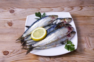 Balık, beyaz izole lezzetli sardalya