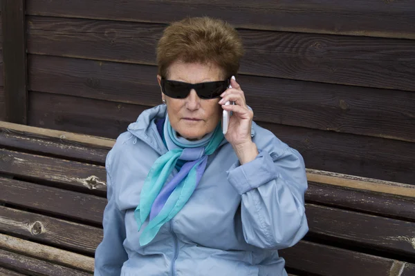 woman senior with mobile phone