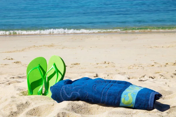 Footwear Towel Landscape Beach Holidays Summer — Stock Photo, Image