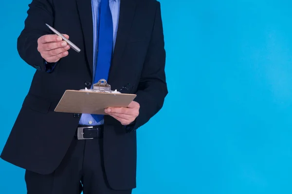 Hombre Negocios Con Documentos Para Firmar —  Fotos de Stock