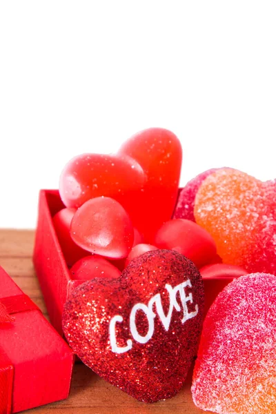 Assortment Candies Gummies Valentine Day — Stock Photo, Image