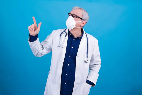 doctor with mask, stethoscope and glasses, coronavirus virus concept and infections