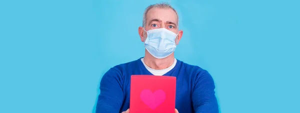 Homme Attrayant Avec Masque Protection Sur Son Visage Pour Coronavirus — Photo