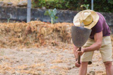 farmer plowing his land for cultivation