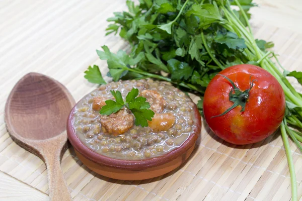 Tasty lentil casserole — Stock Photo, Image