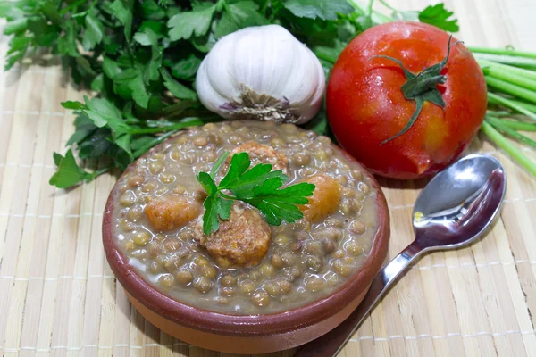Tasty lentil casserole — Stock Photo, Image
