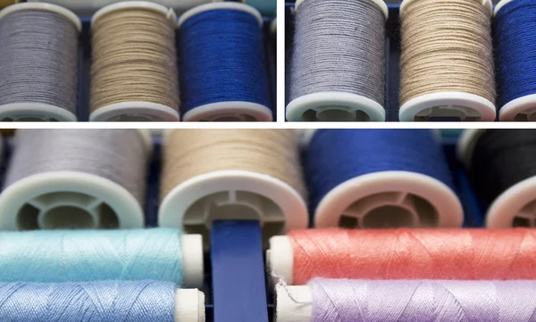 Composición de hilos de costura de colores — Foto de Stock