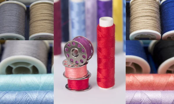 Composition of colorful sewing threads — Stock Photo, Image