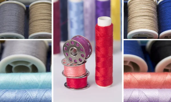 Composition of colorful sewing threads — Stock Photo, Image