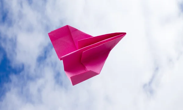 Paper airplane on the sky — Stock Photo, Image