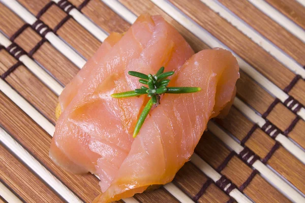 Delicious salmon canapes — Stock Photo, Image