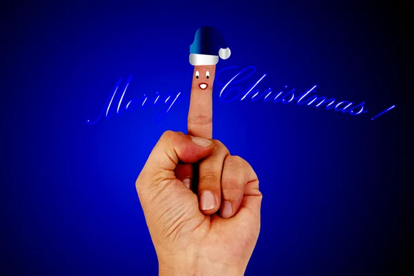 Рука с рождественскими открытками — стоковое фото