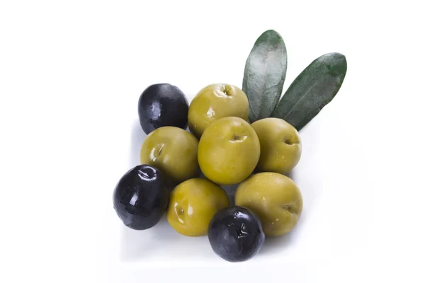Olives and oil — Stock Photo, Image