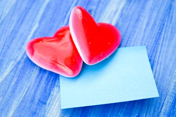 Valentinskarte mit Süßigkeiten — Stockfoto