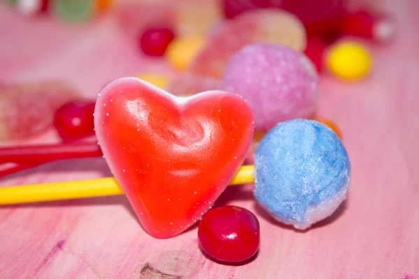 Valentines card with candies — Stock Photo, Image