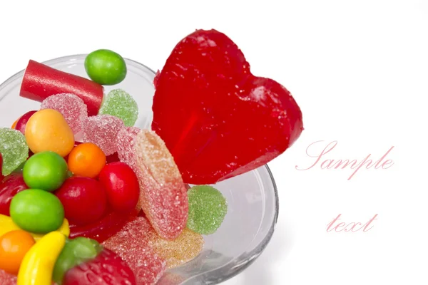 Листівка Валентина з цукерками — стокове фото