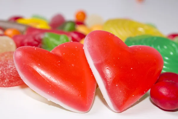 Валентинки с конфетами — стоковое фото