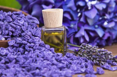 Mavi lavanta ile Spa kompozisyon