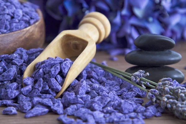 Spa samenstelling met blauwe lavendel — Stockfoto