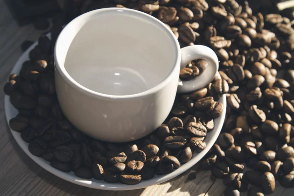 Csésze kávé és a bab — Stock Fotó