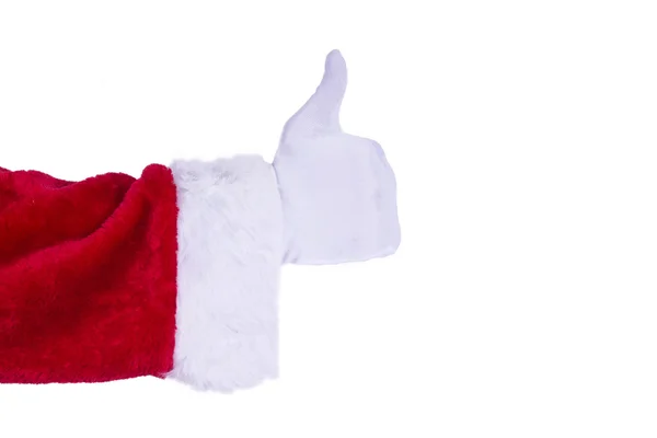 Weihnachtsmann-Hand mit Symbol ok isoliert — Stockfoto