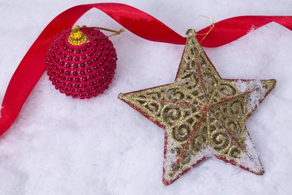 Bolas de Navidad nieve — Foto de Stock