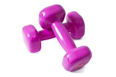 pembe dumbell izole