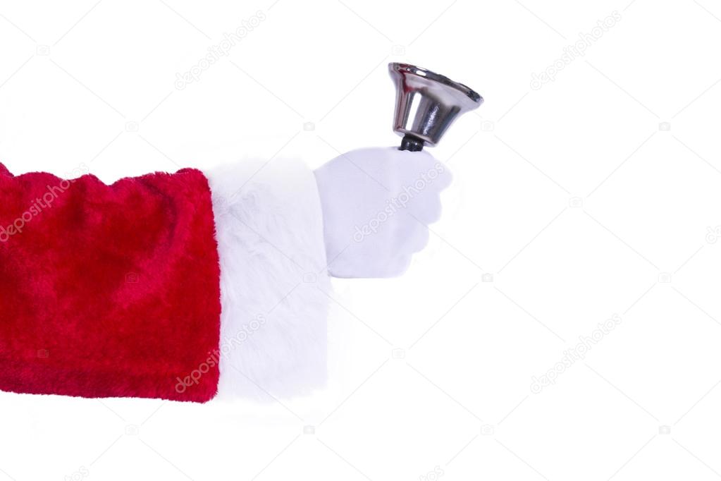 santa claus with bell isolated