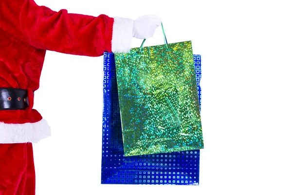 Санта-Клаус с цветовыми подарками — стоковое фото
