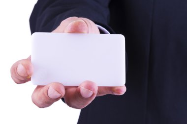 İşadamı el kartı ile