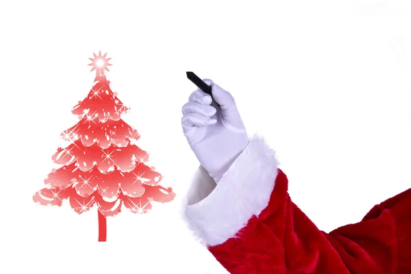 Weihnachtsmann mit Bleistift — Stockfoto