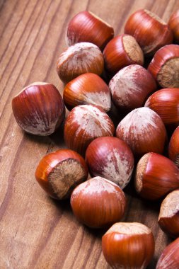 ahşap üzerine fındık