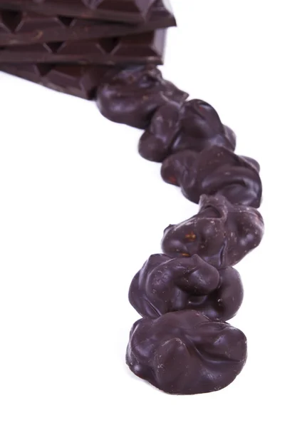 Cioccolato nero isolato — Foto Stock