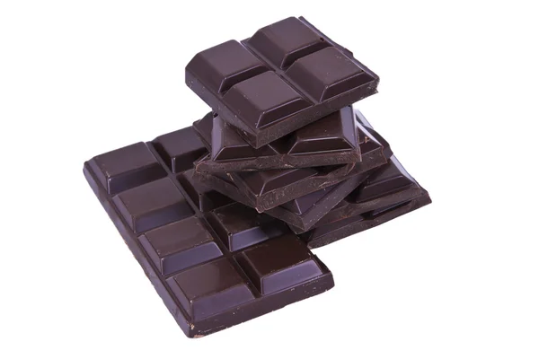 Zwarte chocolade geïsoleerd — Stockfoto