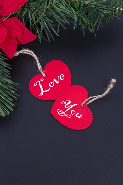 Christmas heart on blackboard — Stock Photo, Image